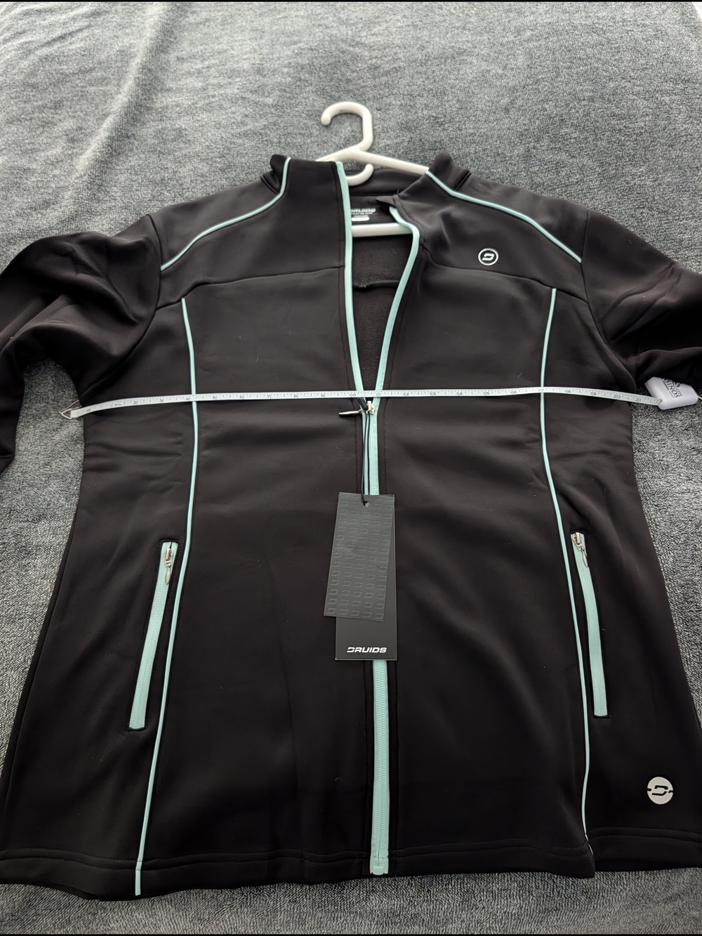 Sporty Black Utility Jacket with Mint Trim by